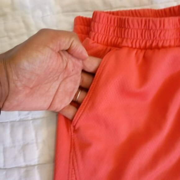 Layer8 Lime Perforated Racerback Tank Top Athletic Works Coral Plus Shorts Set L - Picture 10 of 12